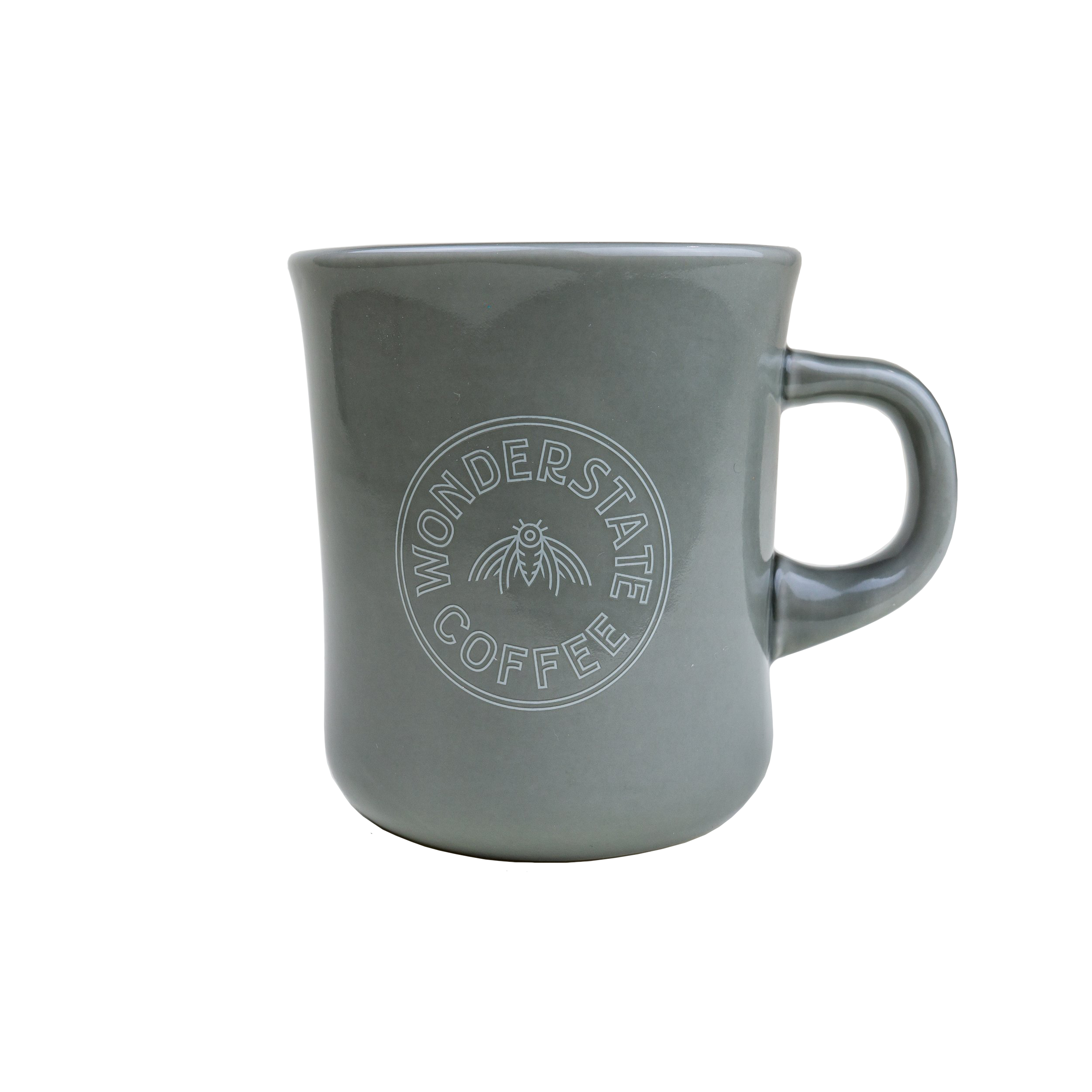 Wonderstate Coffee light grey diner mug